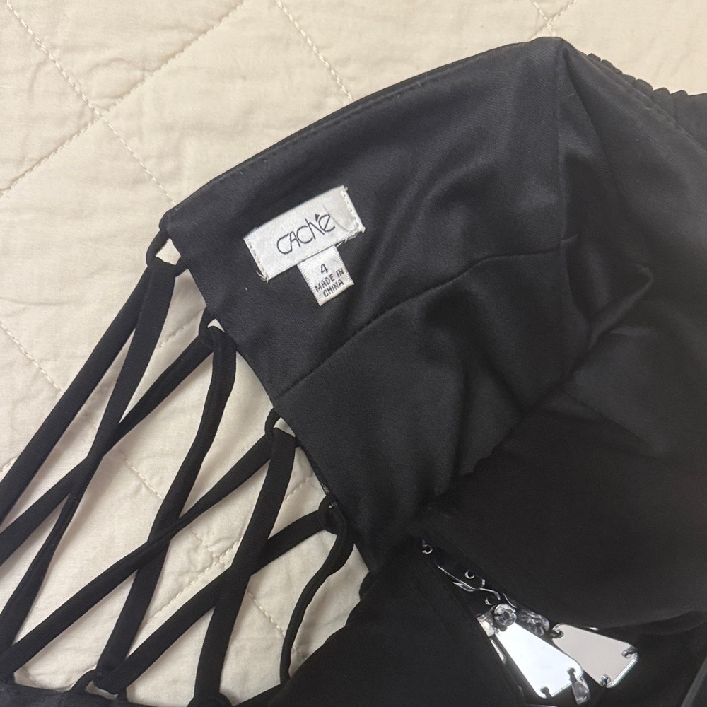 Cache Black Maxi Dress with Silver Accents - Picture 6 of 6